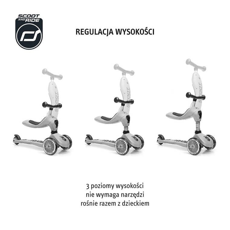 Hulajnoga Jeździk 2w1 z zamykanym schowkiem Highwaykick 1 Lifestyle Brown Lines Scoot & Ride