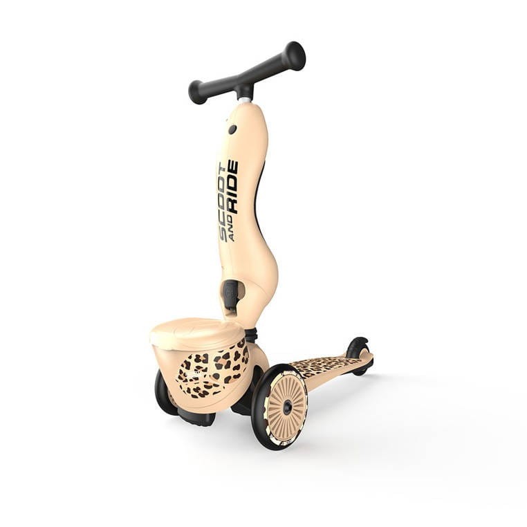 Hulajnoga Jeździk 2w1 z zamykanym schowkiem Highwaykick 1 Lifestyle Leopard Scoot & Ride