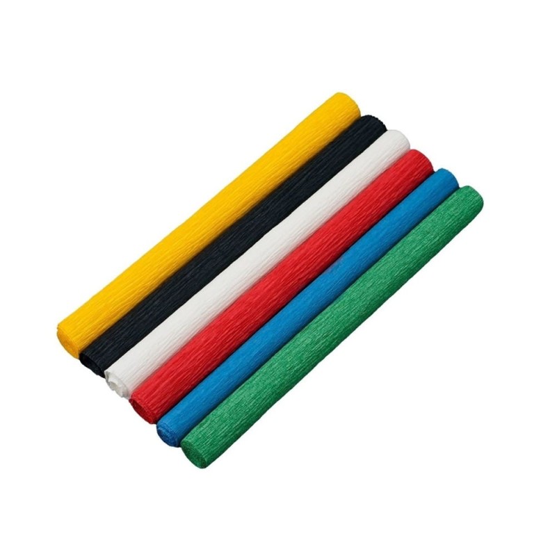 Krepina marszczona 6 kolorów 25x100cm 6 rolek Happy Color