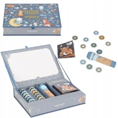 Projektor z bajkami dla dzieci Latarka błękit Little Dutch