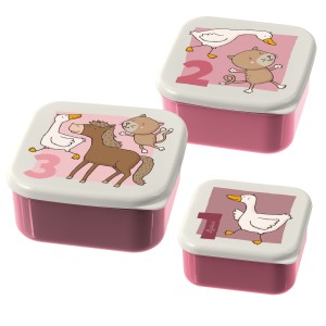 Pudełka 3 Pojemniki na Przekąski Farma - sigikid