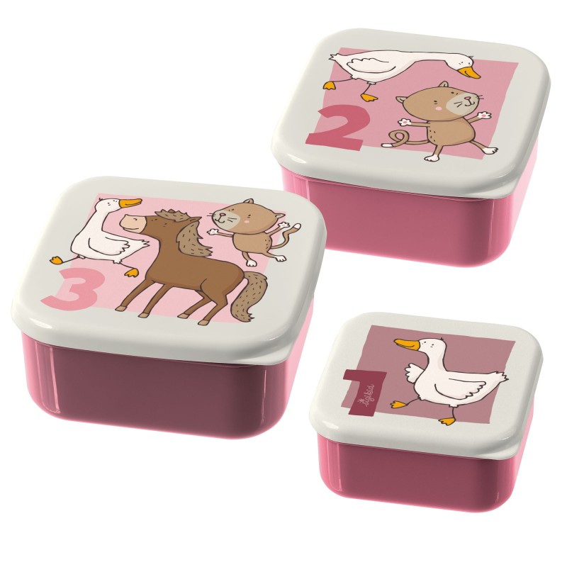 Pudełka 3 Pojemniki na Przekąski Farma - sigikid