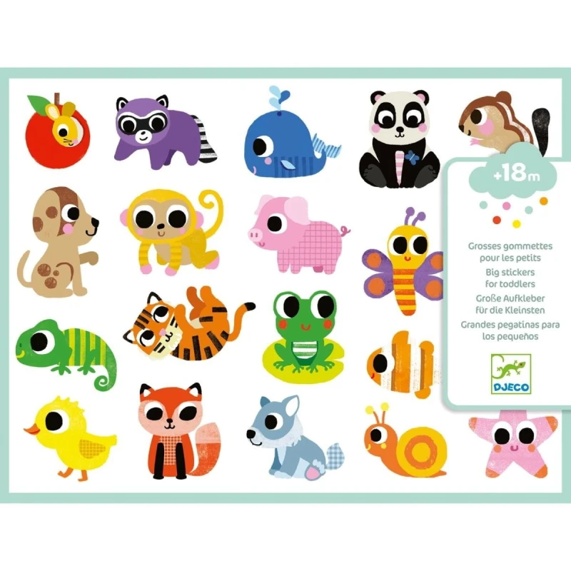 Naklejki Młode Zwierzaki Baby Animals 100 szt. - Djeco