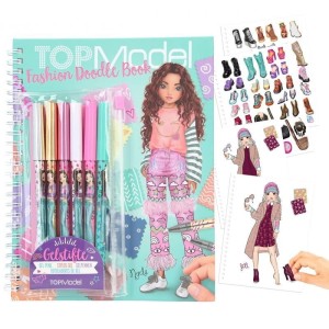 Kolorowanka z Naklejkami i Brokatowymi Długopisami - Top Model