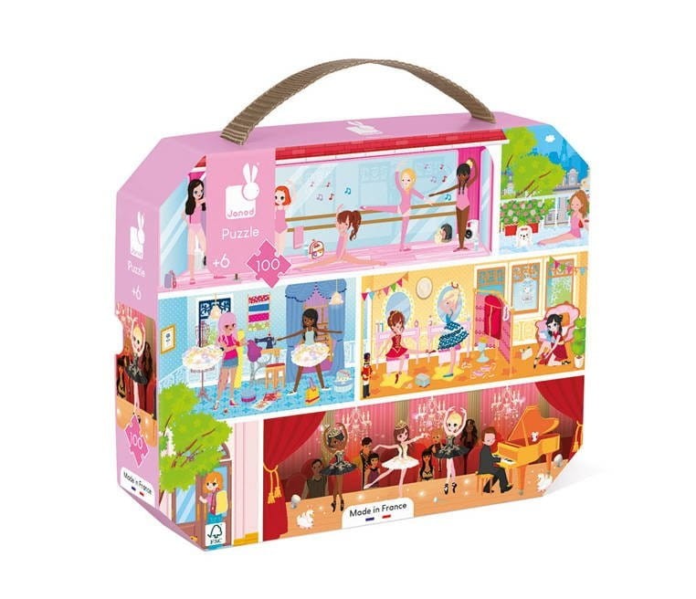 Puzzle w walizce Akademia tańca 100 elem. - Janod