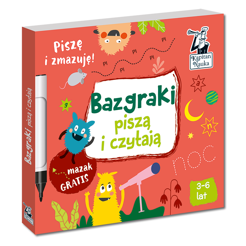 Bazgraki piszą i czytają. Piszę i Zmazuję - Kapitan Nauka