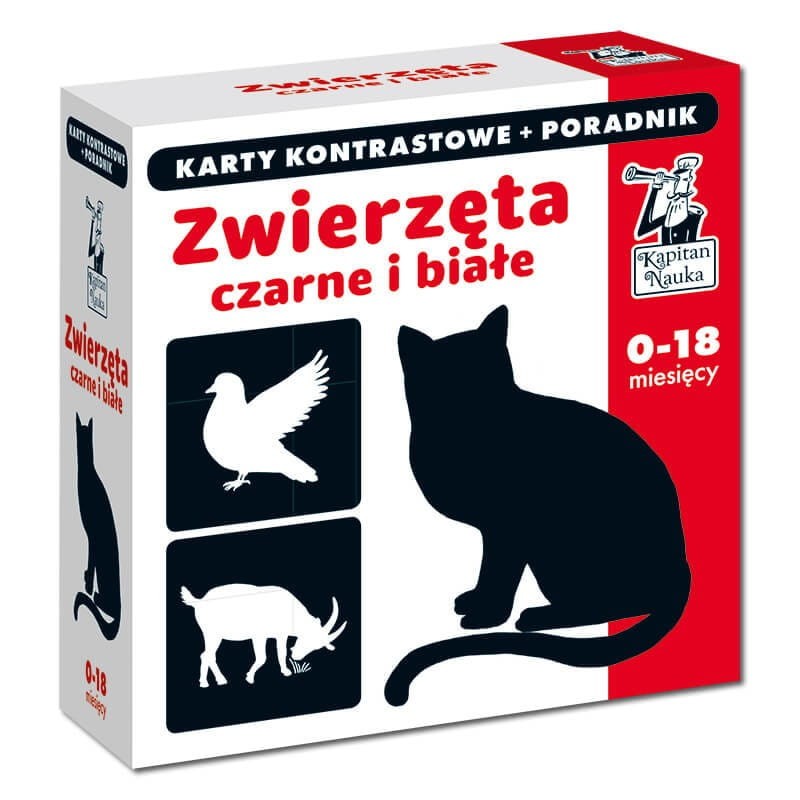 Zwierzęta czarne i białe. Karty kontrastowe - Kapitan Nauka