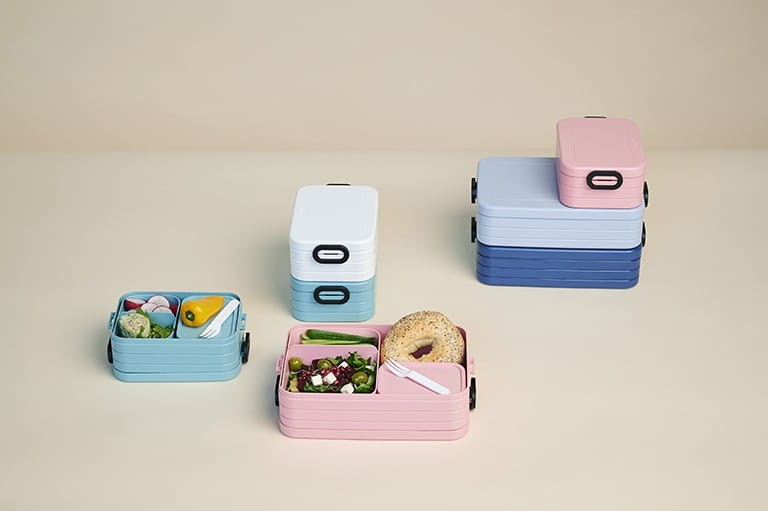 Śniadaniówka z Przegródkami i Widelcem Bento Granatowa - Mepal