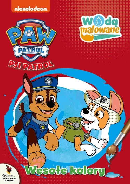 Wodą malowane. Psi Patrol. Wesołe kolory. Kolorowanka Wodna