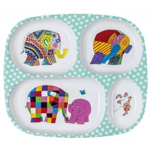 Talerz z przegródkami Słoń Elmer - Maison Petit Jour