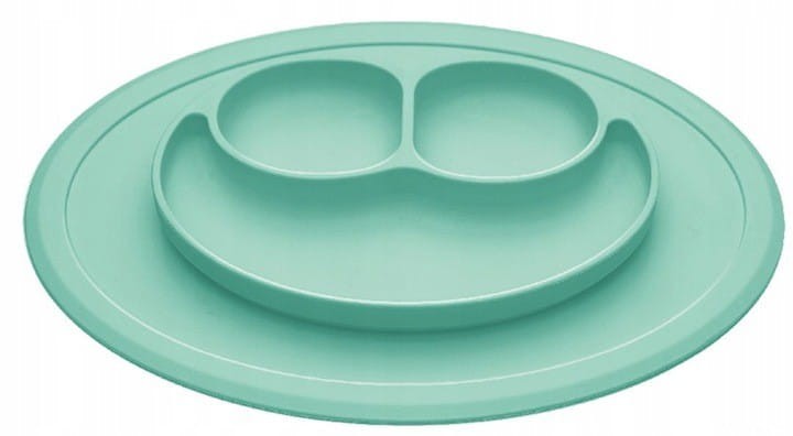 Silikonowy talerzyk z podkładką Uśmiech miętowy - Bi-bi