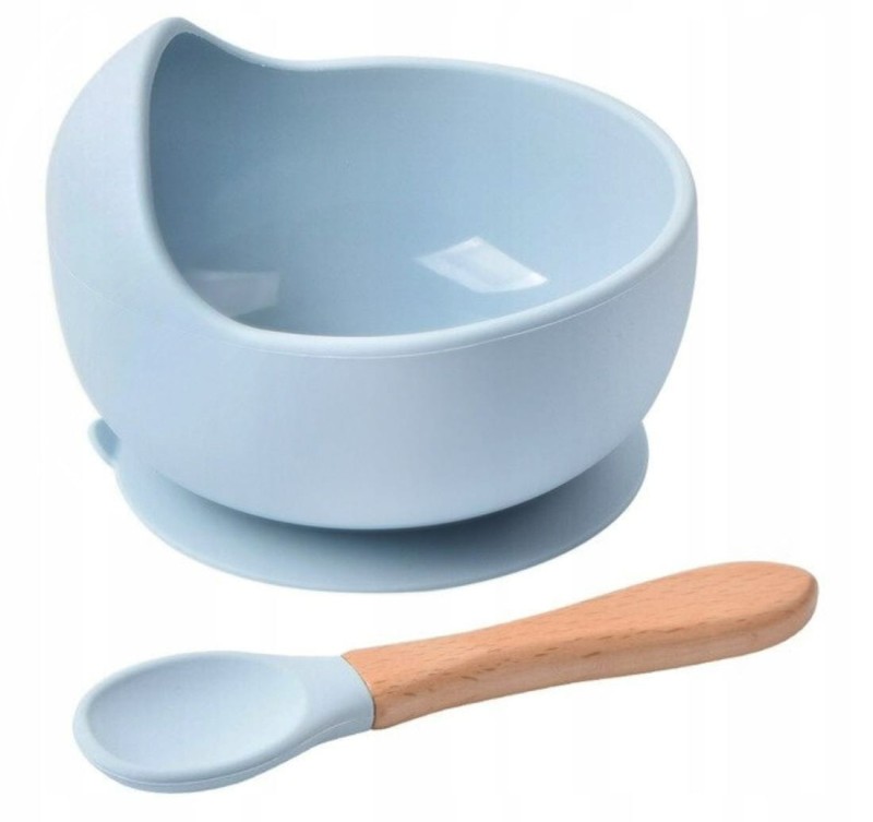 Silikonowy miseczka z przyssawką niebieska - Bi-bi