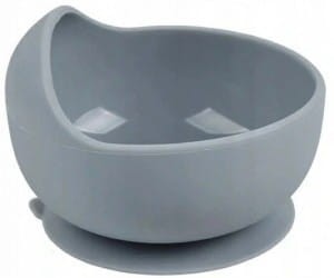 Silikonowy miseczka z przyssawką szara - Bi-bi