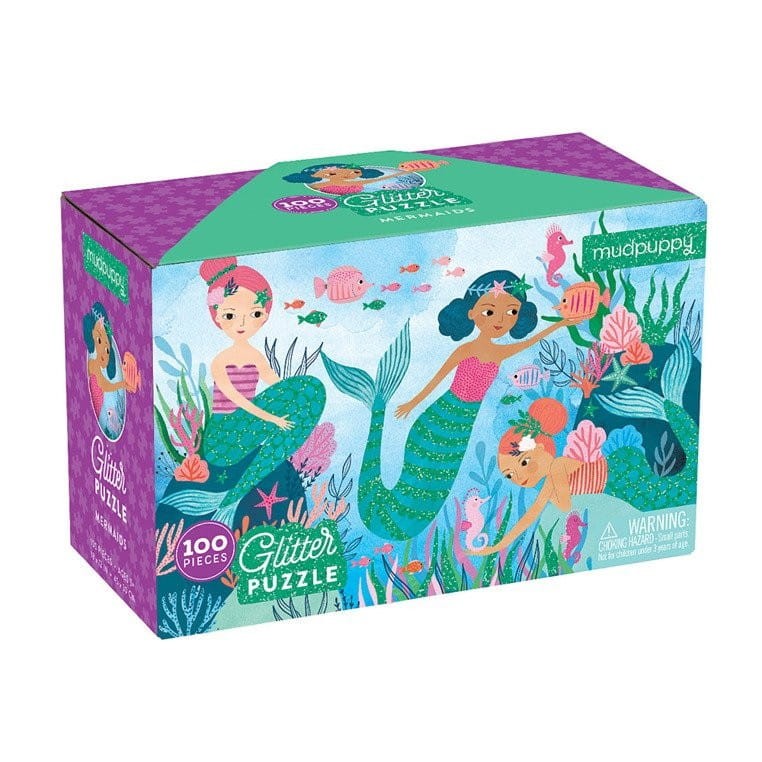 Błyszczące Puzzle Syrenki 100 el. - Mudpuppy