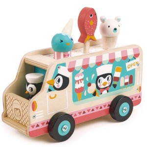 Lodziarnia, Drewniany Samochód z Lodami - Tender Leaf Toys