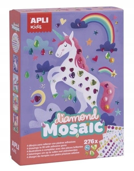 Mozaiki do wyklejenia diamencikami Księżniczka 4 szt. - Apli Kids