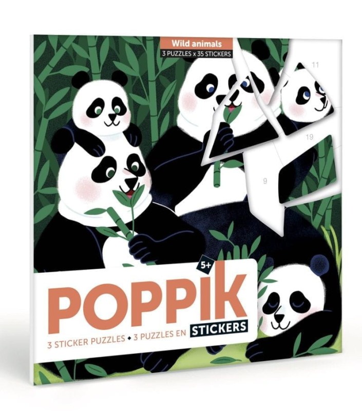 Puzzle Naklejki Dzikie Zwierzęta - Poppik