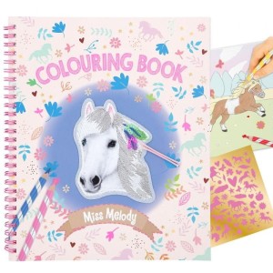 Kolorowanka z Naklejkami Konie Fur Appliqués - Miss Melody