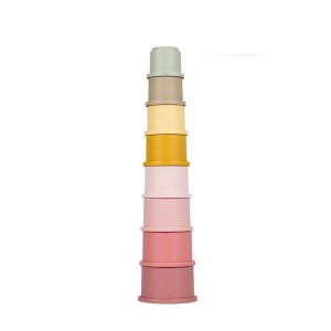 Wieża Kubeczki z Cyframi Pink - Little Dutch