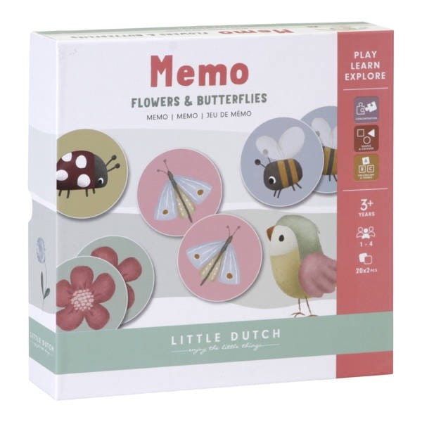 Gra Pamięciowa Memory Flowers & Butterflies - Little Dutch