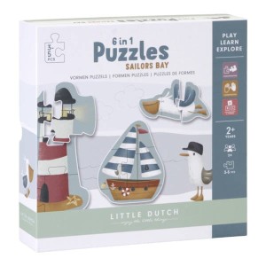 Puzzle 6w1 o wzrastającej liczbie 3,4,5 el. Sailors Bay - Little Dutch