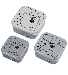 Pudełka 3 Pojemniki na Przekąski Szare Contour - Done by Deer