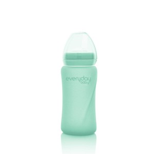 Szklany Bidon ze Słomką 240 ml miętowy - Everyday Baby