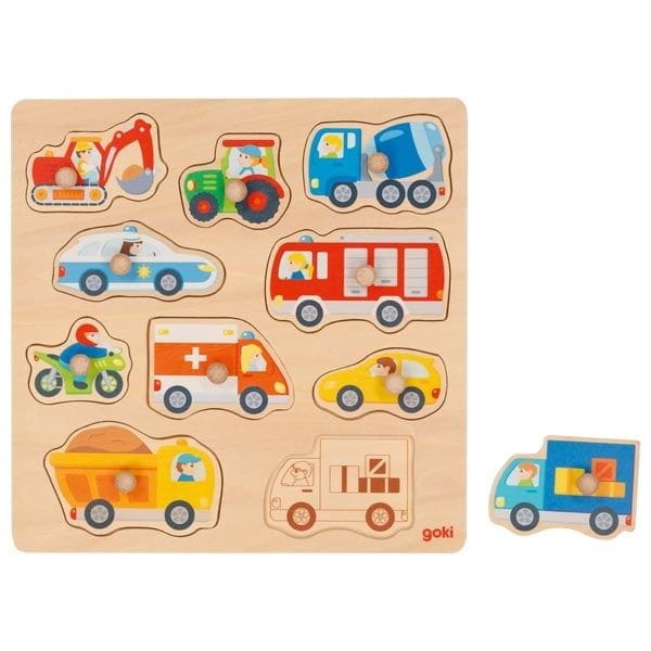 Puzzle z uchwytami Pojazdy układanka - Goki