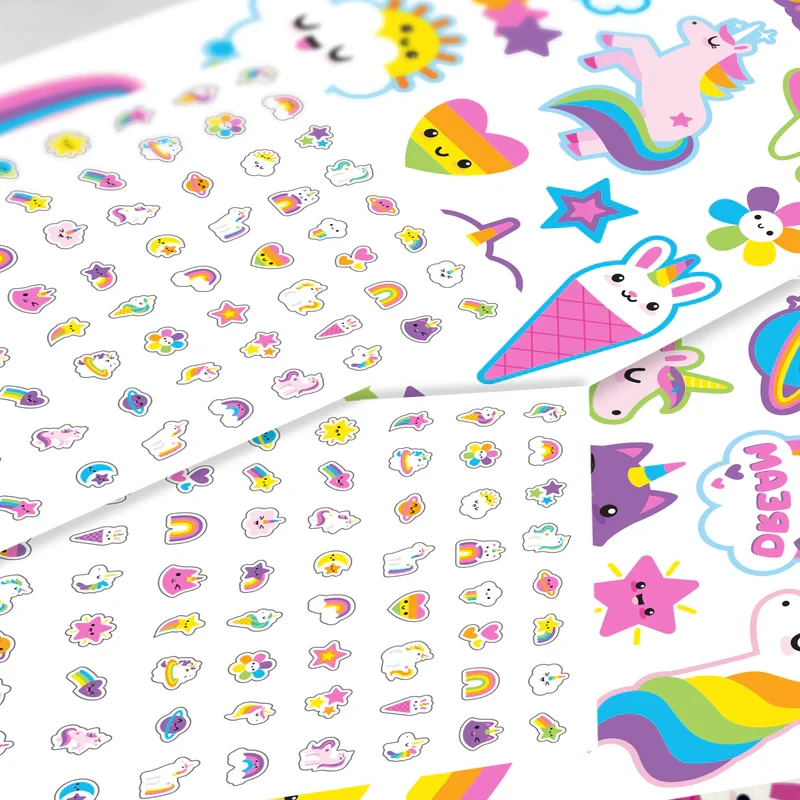 OOLY-Tattoo-Palooza-Tattoos-Nail-Stickers-Unicorns-Rainbows-Sheets-Close-up.webp