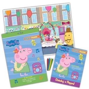 Świnka Peppa Zgrana Paczka Puzzle Kredki Łamgłówki