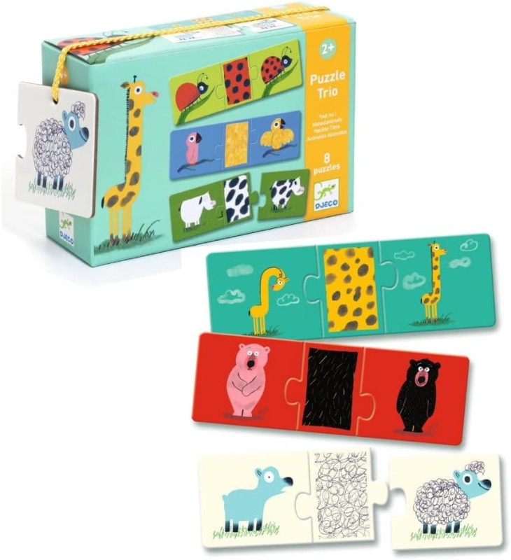 Puzzle Trzyelementowe Rozpoznaje Zwierzaki - Djeco