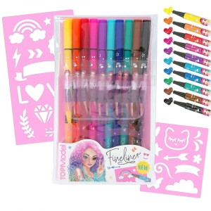 Cienkopisy z Szablonami 10 Kolorów - TopModel