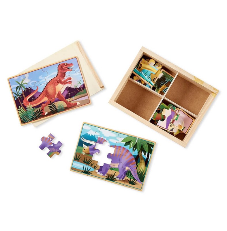 Drewniane Puzzle w Pudełku Dinozaury - Melissa & Doug