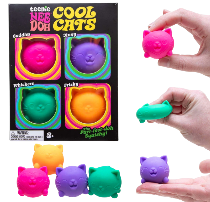 NeeDoh Teenie Cool Cats - Mini Fidget Toy Pack, Sensory Toys, Squishy Cats.png