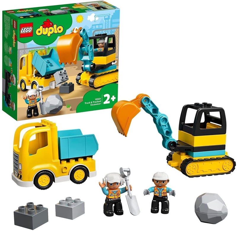 Zestaw Klocków Lego Duplo 10931 Ciężarówka i koparka gąsienicowa