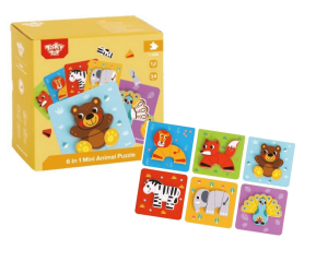 Drewniane Układanki 6w1 Puzzle Zwierzęta - Tooky Toy
