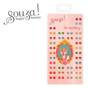 Kolczyki samoprzylepne dla dziewczynki Zwierzątka Souza! 66 szt.