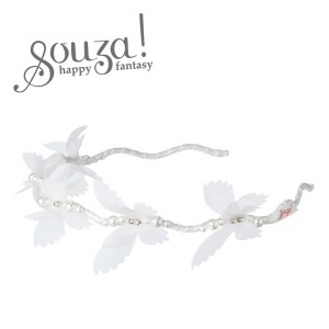 Opaska na włosy z białymi motylkami perełki Souza!