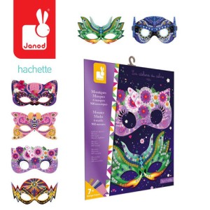Maski karnawałowe Zwierzątka DiY z naklejkami błyszczące Janod
