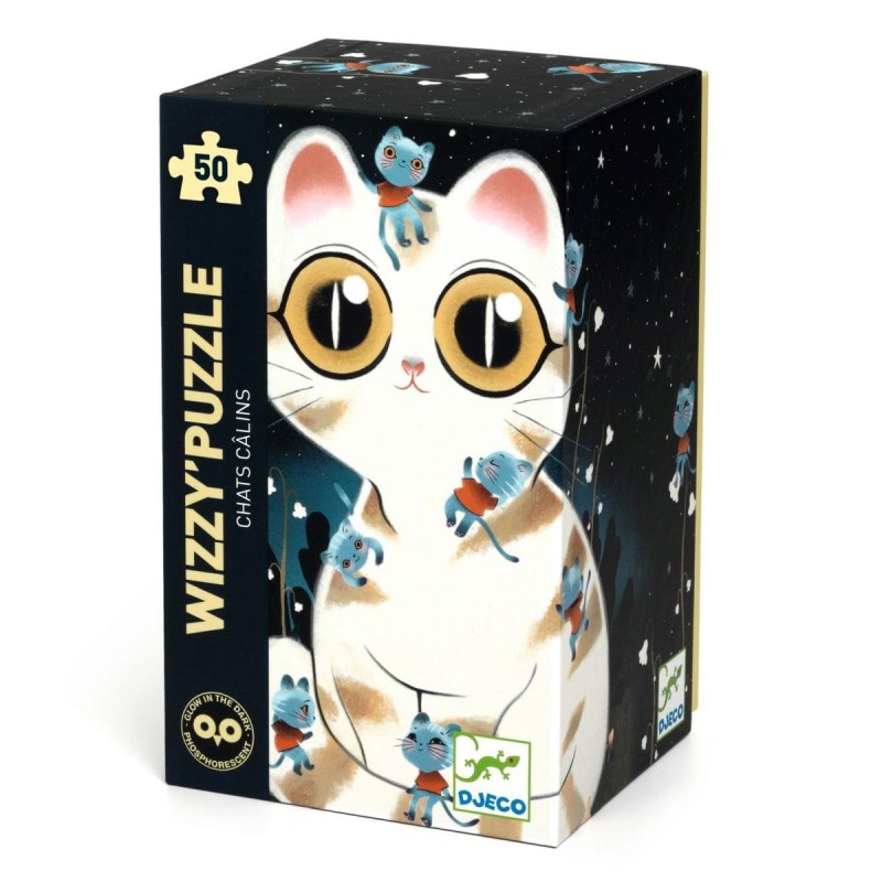 Świecące w Ciemności Wizzy'Puzzle Kot 50 el.- Djeco
