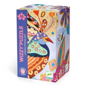 Brokatowe Puzzle Błyszczący Ptak 50 el. Wizzy'Puzzle - Djeco
