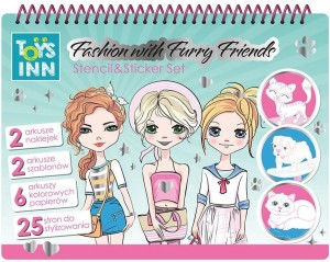 Kreatywna Teczka z naklejkami, szablony, papiery do projektowania mody  Fashion ToysInn 