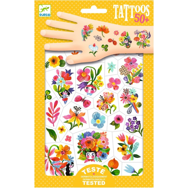 Tatuaże Dziecięce Kwiaty Aqua Flor - Djeco
