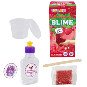 Slime truskawkowy pachnący zestaw DiY Tuban aktywator klej brokat