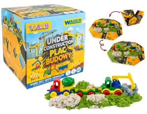 Plac budowy zestaw pojazdy budowlane i piasek dynamiczny fluffy Tuban