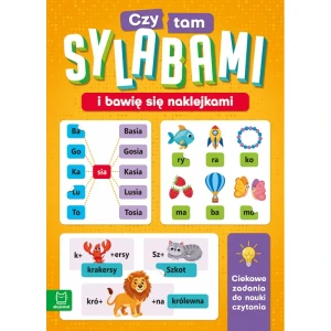 Czytam sylabami i bawię się naklejkami. Ciekawe zadania do nauki czytania Aksomat