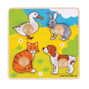 My First Peg Puzzle drewniane puzzle z uchwytami zwierzątka Bigjigs Toys
