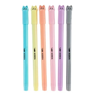 Cienkopisy kolorowe szkolne Kotki pastelowe 6 kolorów Kidea