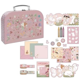Kreatywna walizka zabawy plastyczne malowanie naklejki Ogród Zwierzątka Little Dutch