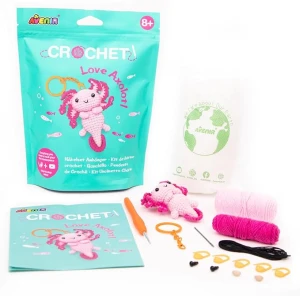 Zestaw do nauki szydełkowania szycia Aksolotl breloczek Avenir Crochet